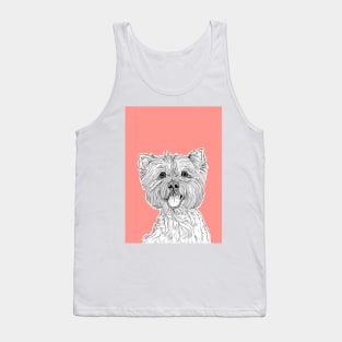 West Highland Terrier Dog Portrait ( coral background ) Tank Top